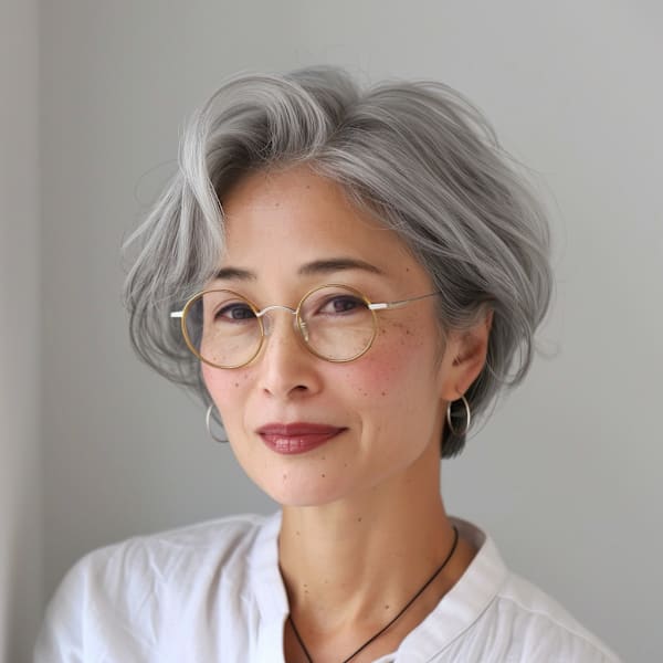 「グレイヘア×大人ショート」で品よく今っぽく|美容室 ヘアーマジック