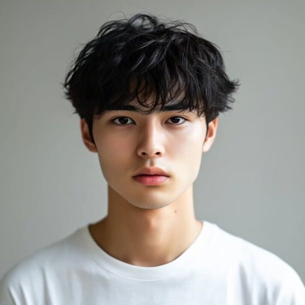 メンズカット+眉毛カット+ツイストスパイラルパーマ¥13,200*メンズパーマが得意な野田屋町美容院|HAIR&SPA FELICE MICHI