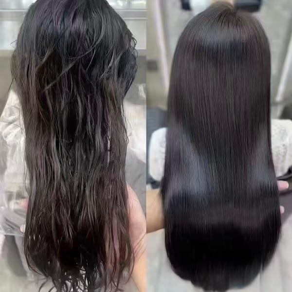 毛先まで艶サラ実現✨強いクセ毛も1回で自然ストレートに|JI JIA 美容室