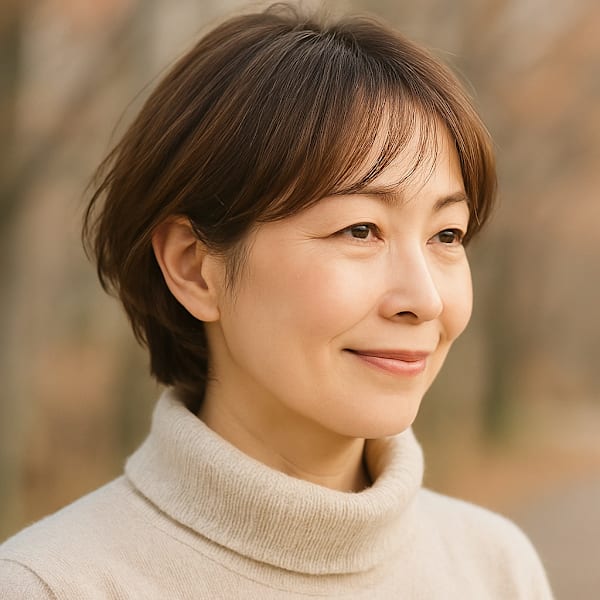 【大人世代におすすめ】上品さと若々しさを兼ね備えたショートボブスタイル|美容室　ヘアー・アーティス
