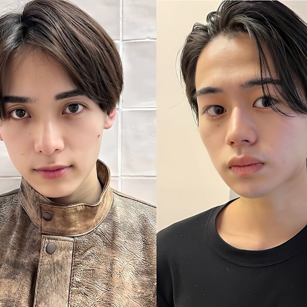  《ニュアンスパーマ》センターパートとの相性◎自然に毛流れをつけるカール感が特徴＊|半個室salon Louwe名駅［髪質改善/メンズ］