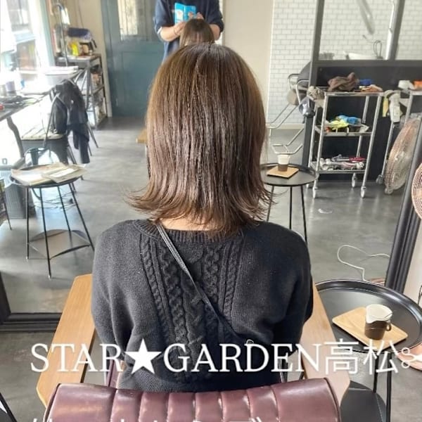 【30代40代から人気の透明感カラー×外ハネボブヘアー】 人気の外ハネボブならお任せください◎|STAR★GARDEN