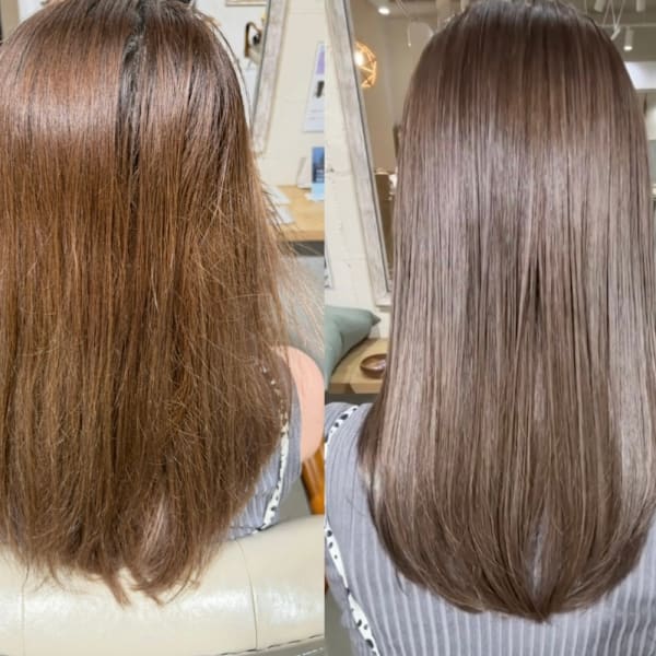 髪質改善　30代〜髪質の変化の悩み　ヘアポテンツァ　ストレート　エイジングのパサつき・くせ・膨らみ|ambiente