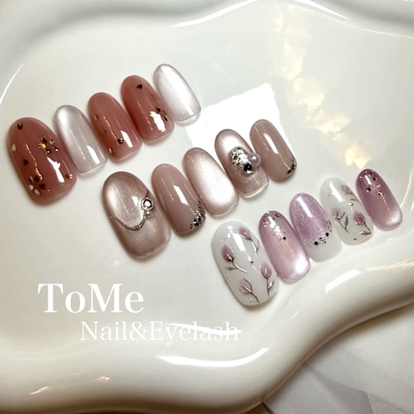 春の上品ネイル｜オフィスOK定額｜パラジェル・フィルイン対応|To Me Nail Eyelash【トゥーミー】