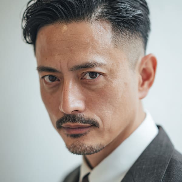 清潔感と信頼感を引き出す、大人の男性のための上品なビジネスヘア。仕事帰りにも通いやすい|メンズ理容室　ヘアーモードキクチ 日本橋三越前店