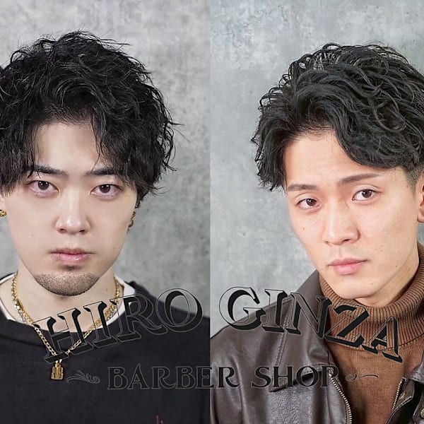 輪郭を際立たせ、動きで魅せる。フェード×パーマ|ヒロ銀座 BARBER SHOP 栄店