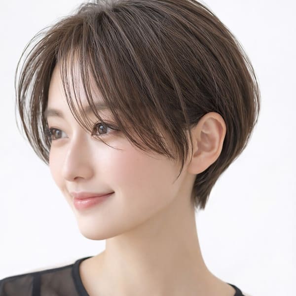 大人女性必見!理想の小顔ショートへ。顔周りや横髪を美しく彩るスタイルをご提案☆新宿ショート|acoron 新宿