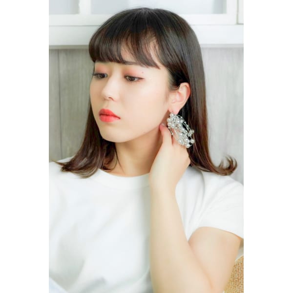 コスメ前髪+顔周りナチュラル縮毛矯正☆+カット+前処理TR¥5900