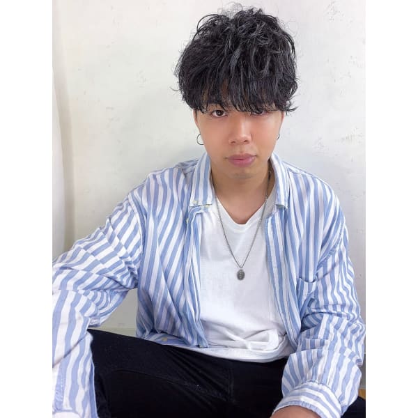 【メンズ限定】メンズカット+デザインパーマ +髪質改善トリートメント¥7200