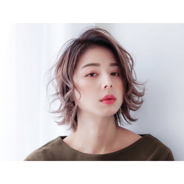 後日【735円】相当ポイントバック/【当店人気No.1】パーソナルカット+THROWリタッチカラー¥4900