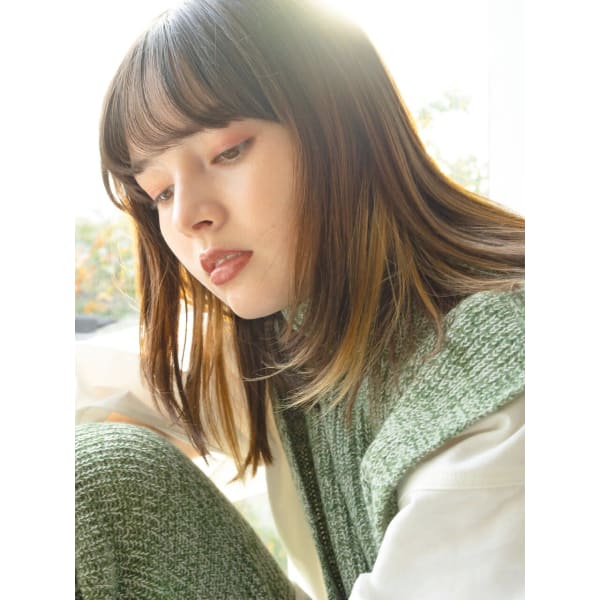 【人気No.1透け感、透明感カラー】カット+ 透け感艶カラー + Aujua TR
