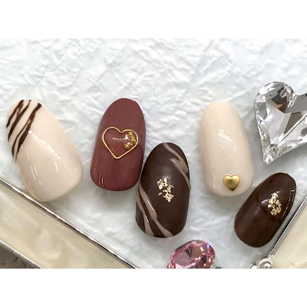 チョコ バレンタインネイル