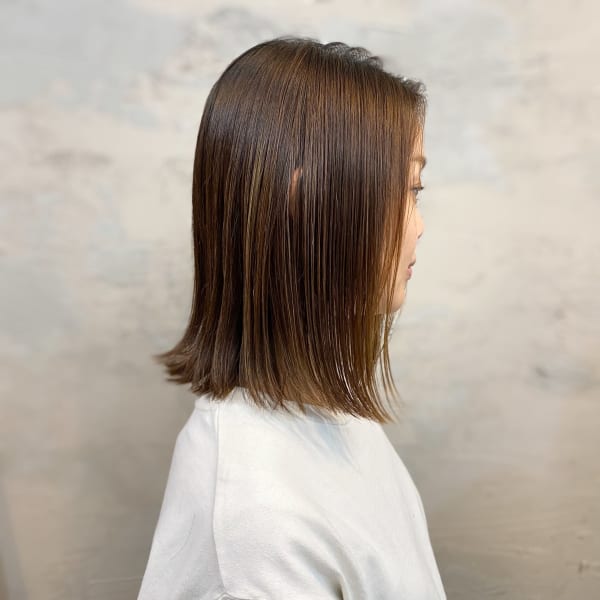 【ツヤ感倍増ケラチンカラー】＋カット＋オーガニックノートトリートメント※白髪染め可 ￥15400