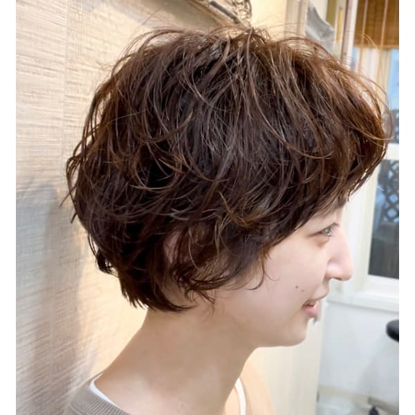 ショートボブにパーマ