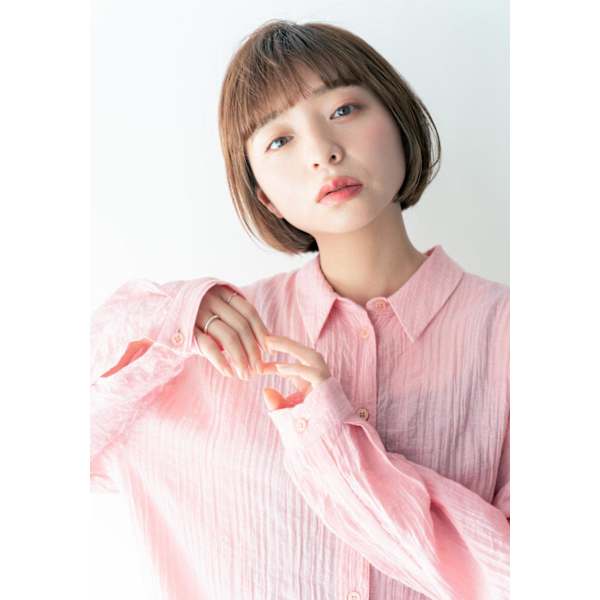 大人可愛いパッツン丸みボブ☆20代/30代/40代/50代