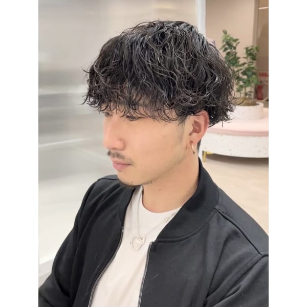 【men’s限定】カット+カラー+《ツイストorスパイラル》パーマ+眉カット