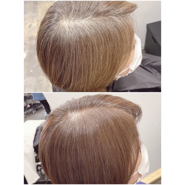 【新規】細矢・友田限定 カット+白髪ぼかしハイライト+カラー+炭酸泉tr ¥27500→¥18000