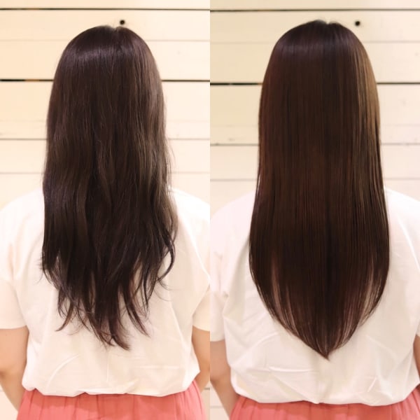 【平日】クセ&ダメージ毛を髪質改善！カット+ケラチンストレートトリートメント¥13200