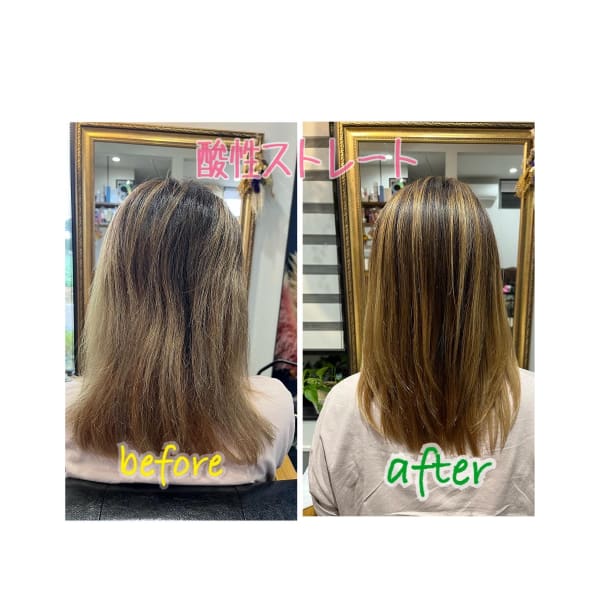 【髪質改善】美髪☆酸性ストレート＋カット　※ロング料金別途