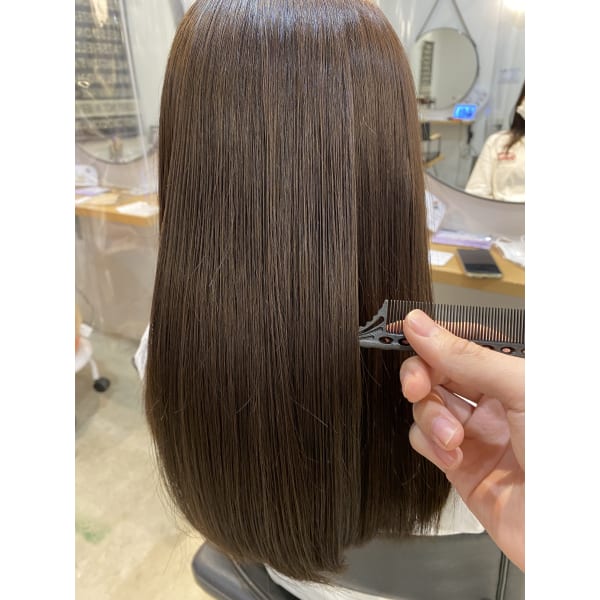 【髪質改善】酸性ストレート＋オーガニックトリートメント　