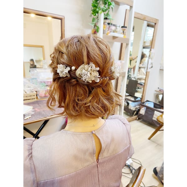 【オンライン予約限定】ヘアセットペア割　電話予約7700円　和装ヘアセット7800円 