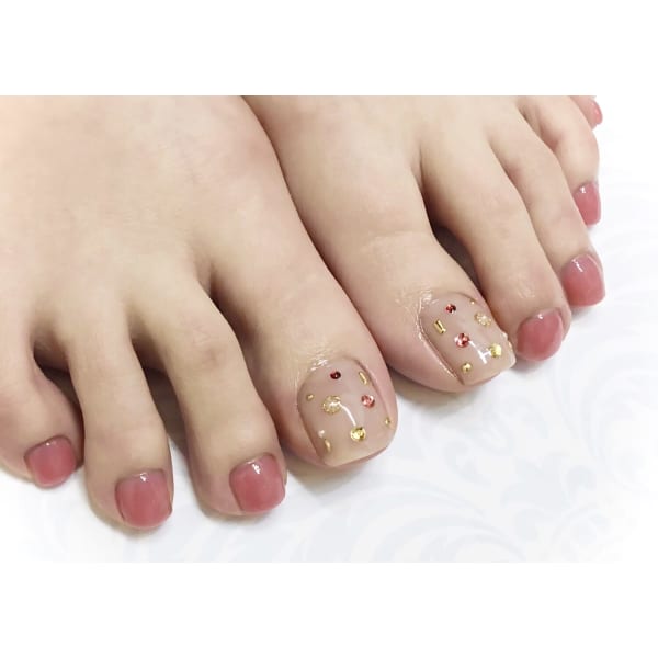 【オフなしフット／パラジェル】ラメ・カラー・グラデ等から選択