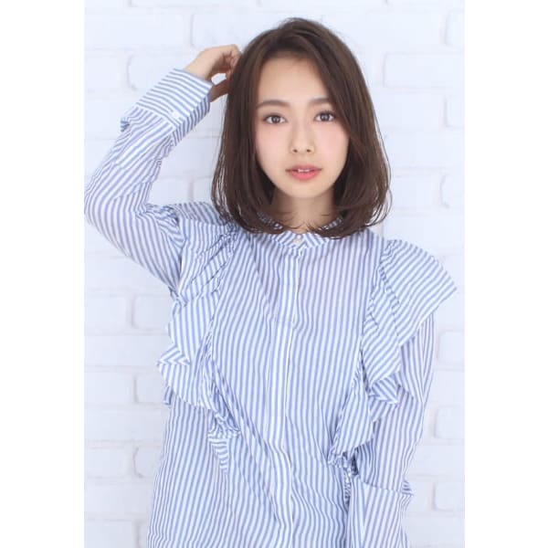 知性的×ストレート×長め前髪×ワンカール　20代30代40