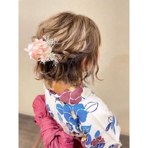 浴衣着付【10種から選べる当店オススメヘアアレンジ+プリザ付★】 ¥4950