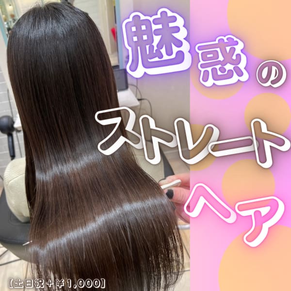 平日限定【魅惑のストレートヘア】2ポイントカット+縮毛矯正 土日祝+¥1,000