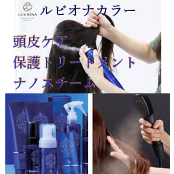 ルビオナ白髪染め+カット◆肌,頭皮に優しい白髪染め 頭皮ケア付き【自然由来成分94%】¥9400