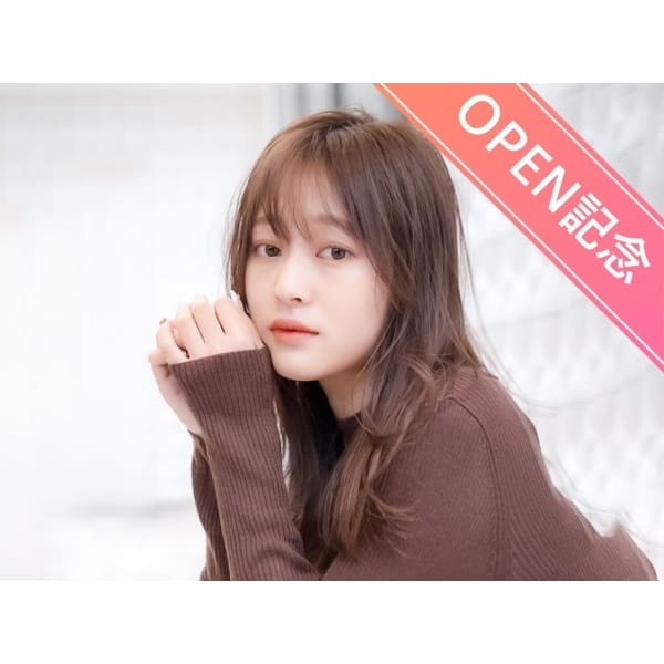 カット＋透明感カラー（リタッチ）＋超音波髪質改善TR／￥12,400