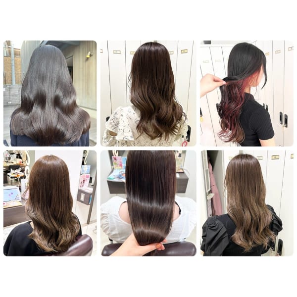 一番人気メニュー【くすみ0の透明感×くせ毛対策】カット+艶カラー+極潤うる髪トリートメント