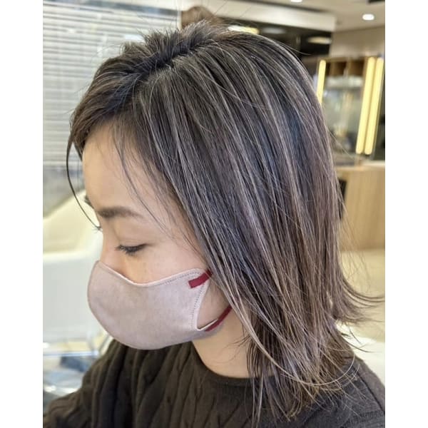 【脱白髪染め】カット+ダメージレスハイライトカラー+オージュア５ステップトリートメント