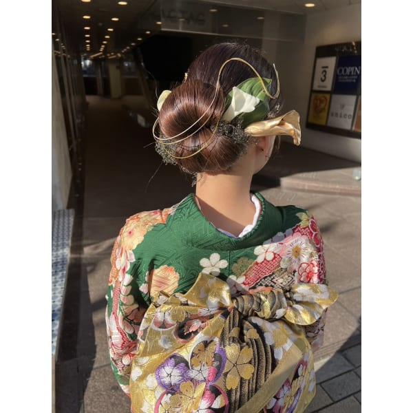 ※電話予約のみ　【成人式着付け】＋【へアセット】￥27500