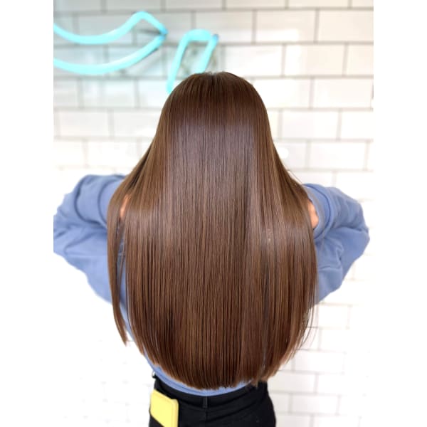 【髪質改善縮毛矯正】 艶カラー+美革ストレート+質感トリートメント ¥16,500