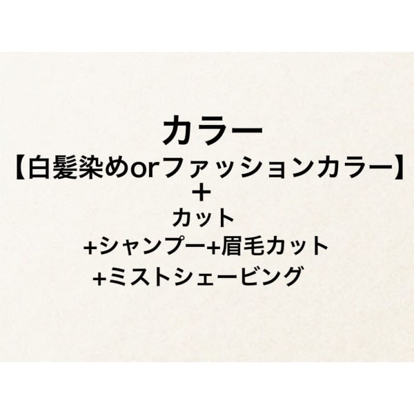 【メンズカット+眉毛カット+ミストSV】+カラー(白髪染めorファションカラー)