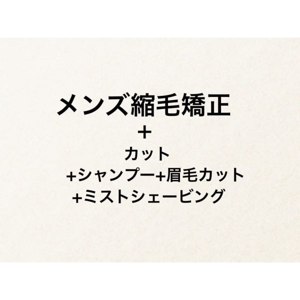 《メンズカット+SP+ミストSV+眉毛カット》＋メンズ縮毛矯正（ナチュラルな仕上がりの縮毛矯正）