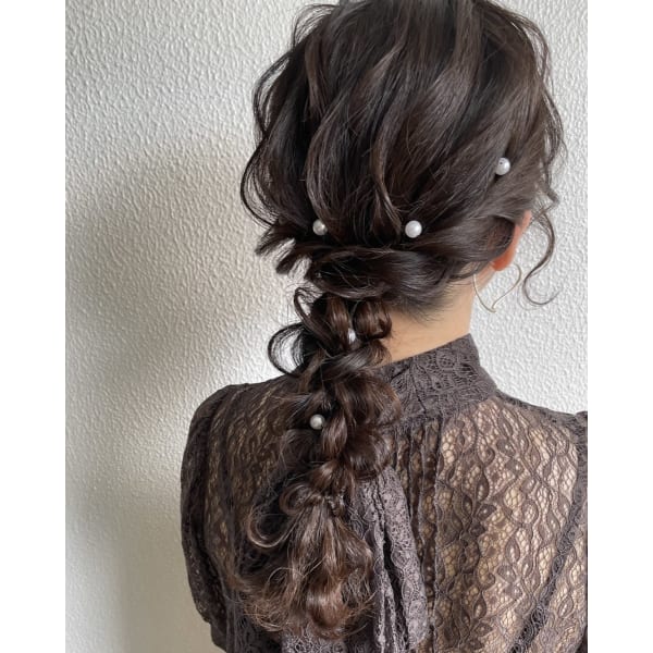 【パールピン付き】10:00〜14:45 ヘアセット ¥2700