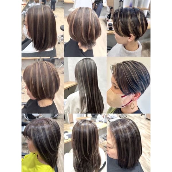 【白髪ぼかし◎】カラー＋ハイライト＋ハイライト専用５ステップTR