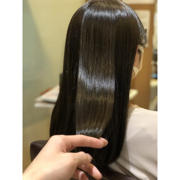 【ふわふわなクセも伸ばす髪質改善】輝髪＋カット＋カラーリタッチ→