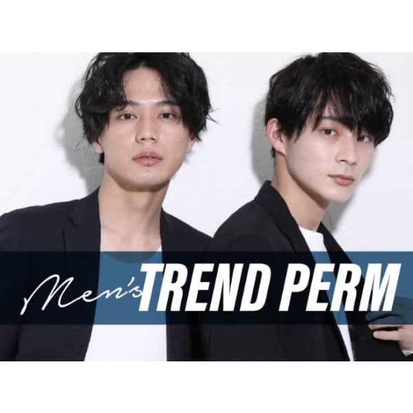 【人気No.3】メンズカット+パーマ+シャンプーブロー　１２１００円⇒