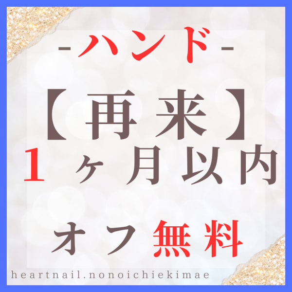 【1ヵ月以内の再来★ネット予約限定】自店オフ無料★ハンドネイル★全てのデザイン選び放題★