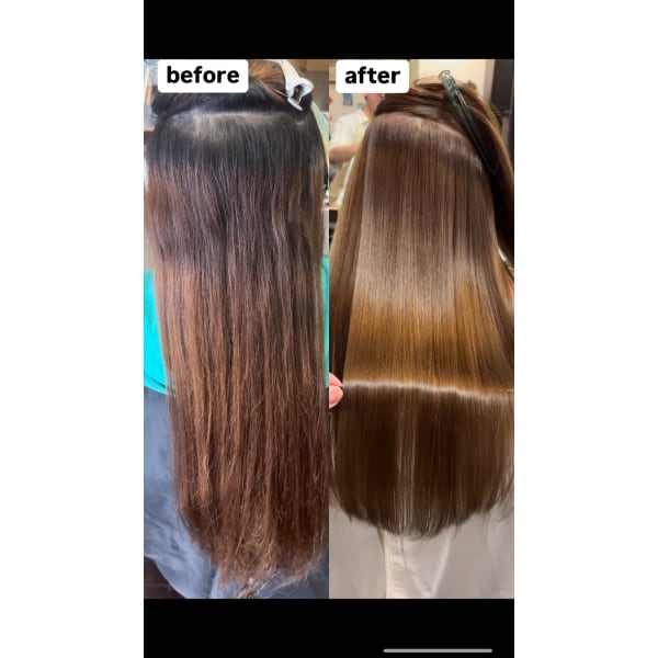 【平日限定】ダメージレスカット+美髪縮毛矯正(根元6センチ程)+トリートメント　全体料金＋2000円