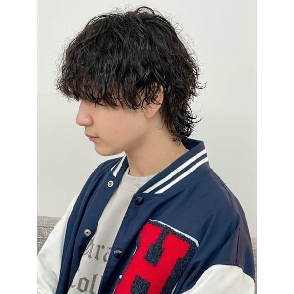 メンズカット+眉毛カット+ツイスト/波巻きパーマ ¥13,500