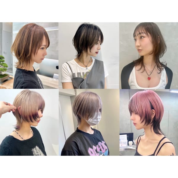 【指名なし限定】カット＋ダメージレスケアカラーウルフカット