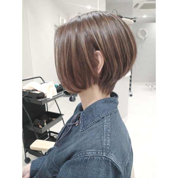 【当店一番人気メニュー☆ショートカット×カラー＋ハイライト】