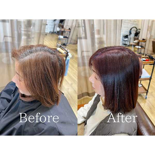 【脱白髪染めカラー&白髪染め剥がし】カット+脱白髪染カラー&白髪染め剥がし