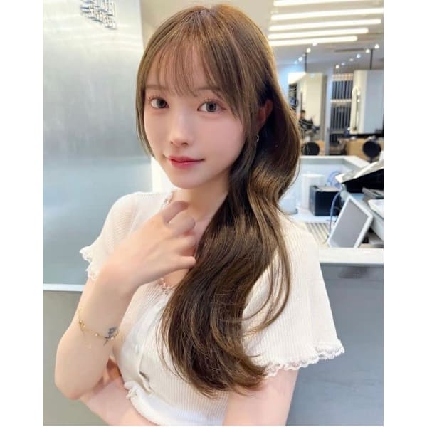 【平日/1日5名限定】＊韓国風 顔周りカット＋髪質改善inケアカラー＊￥6900