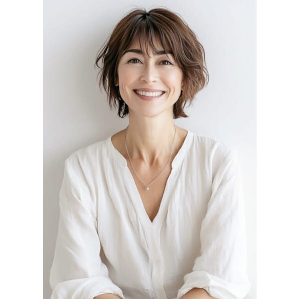 ショートウルフカット＋ふんわりパーマ【40代50代髪型】