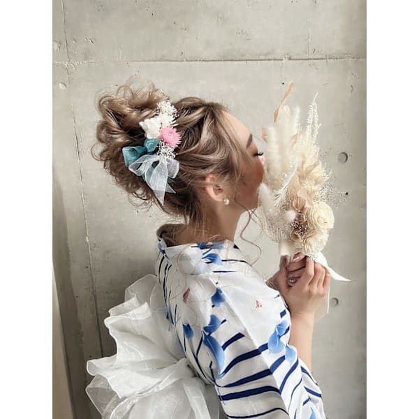【浴衣着付け　ヘアセット】￥5,000 ※現金支払いのみ